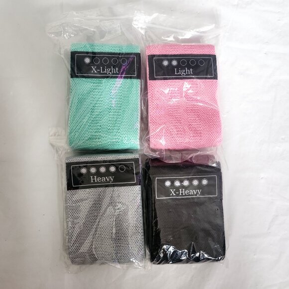 NEW 4 Pack Fabric Resistance Bands, Booty Bands - Picture 3 of 3